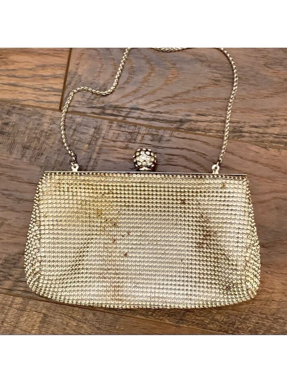 𝅺whiting & DAVIS silver mesh evening bag